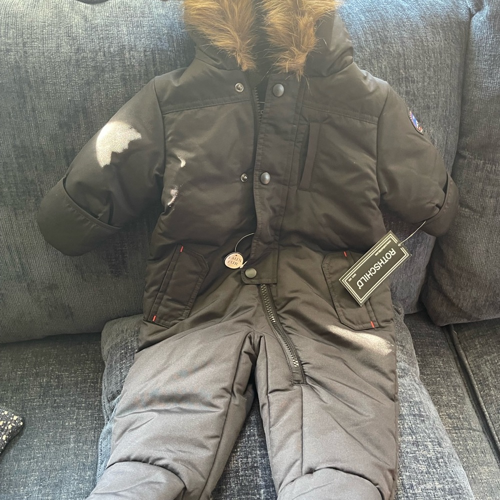 Brand new black infant 6/9 month snowsuit.
